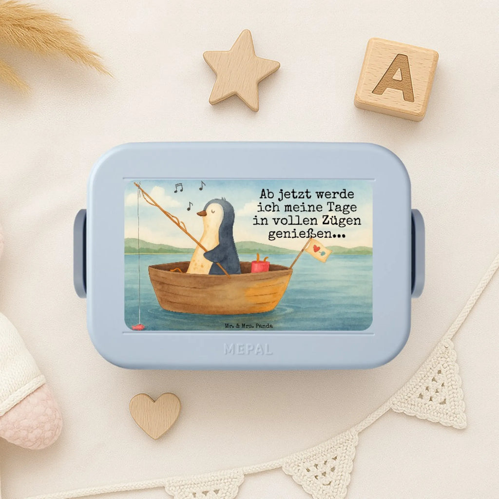 MEPAL Bentobox Pinguin Angelboot Design Bentobox, Brotdose, Lunchbox, Pinguin, Angeln, genießen, Geschenkidee Liebeskummer, Neustart, Boot, Scheidung, Motivation, Neuanfang, Pinguine, Lebenslust, Angelboot, Trennung, Leben
