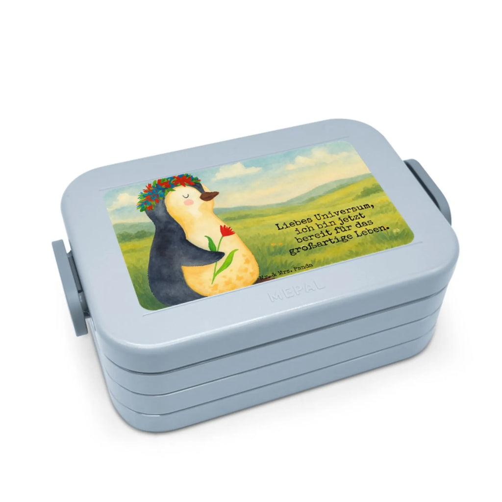MEPAL Bentobox Pinguin Blumen Design Lunchbox, Bentobox, Brotdose, Pinguin, Universum, Liebeskummer, Leben, Motivation, Wünsche, Ziele, Lebenslust, Lebensziele, Blumenkranz, Pinguine, Geschenkidee