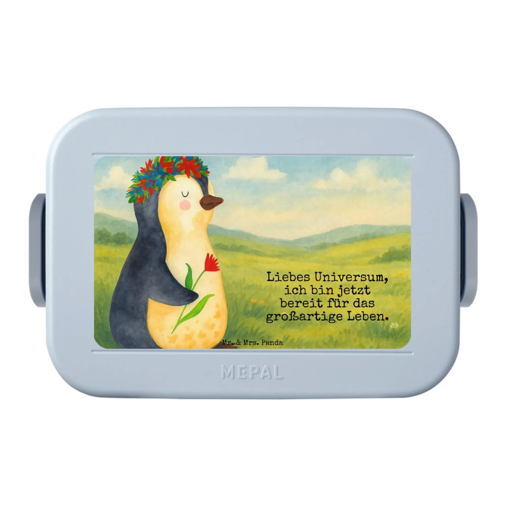 MEPAL Bentobox Pinguin Blumen Design Lunchbox, Bentobox, Brotdose, Pinguin, Universum, Liebeskummer, Leben, Motivation, Wünsche, Ziele, Lebenslust, Lebensziele, Blumenkranz, Pinguine, Geschenkidee