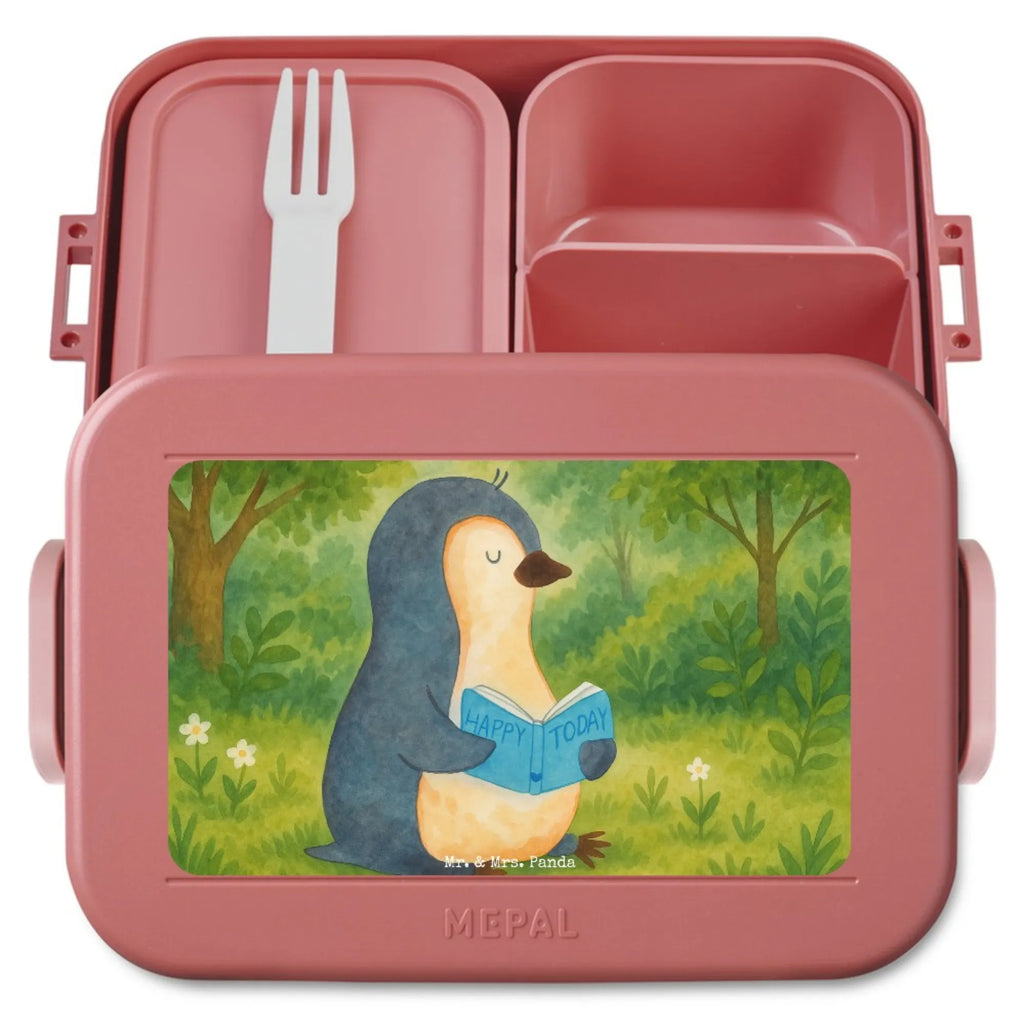 MEPAL Bentobox Pinguin Buch Design Lunchbox, Bentobox, Brotdose, Pinguin, Urlaub, Bücherwurm, Nichtstun, Ferien, Pinguine, Lesen, Faulenzen, Freizeit, Buch