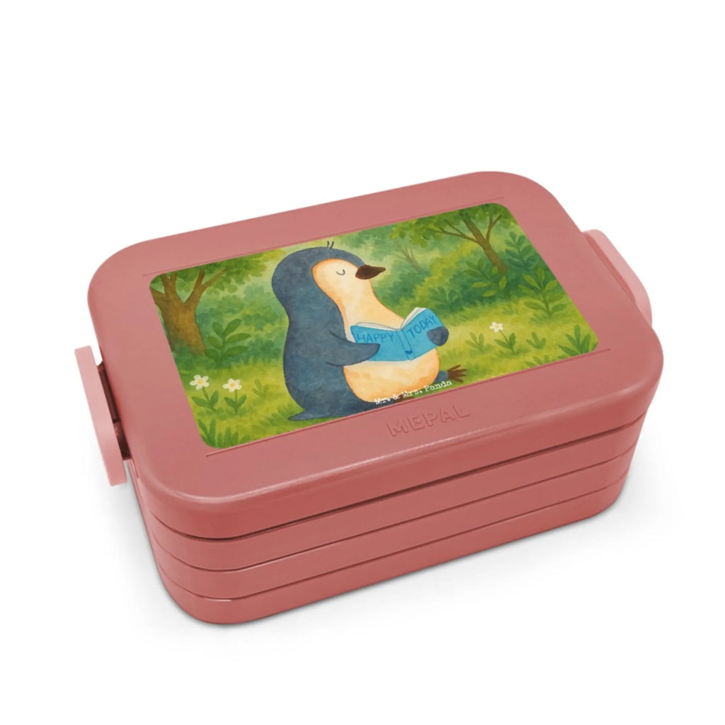 MEPAL Bentobox Pinguin Buch Design Lunchbox, Bentobox, Brotdose, Pinguin, Urlaub, Bücherwurm, Nichtstun, Ferien, Pinguine, Lesen, Faulenzen, Freizeit, Buch