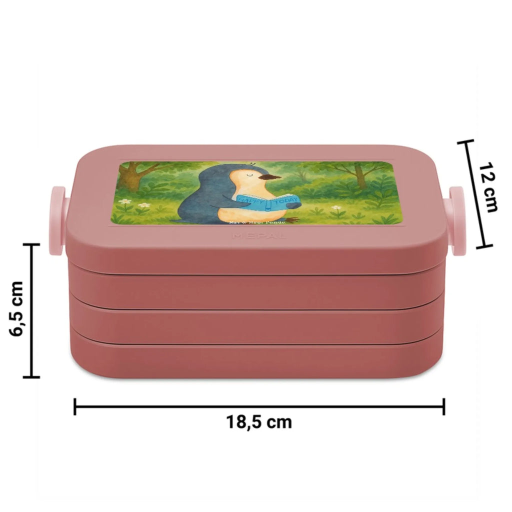 MEPAL Bentobox Pinguin Buch Design Lunchbox, Bentobox, Brotdose, Pinguin, Urlaub, Bücherwurm, Nichtstun, Ferien, Pinguine, Lesen, Faulenzen, Freizeit, Buch