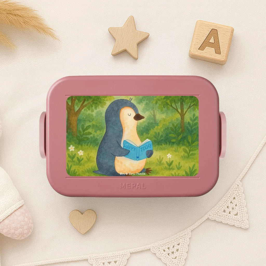 MEPAL Bentobox Pinguin Buch Design Lunchbox, Bentobox, Brotdose, Pinguin, Urlaub, Bücherwurm, Nichtstun, Ferien, Pinguine, Lesen, Faulenzen, Freizeit, Buch