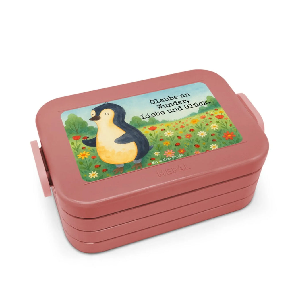 MEPAL Bentobox Pinguin Marienkäfer Design Lunchbox, Bentobox, Brotdose, Pinguin, Lebensfreude, Liebe, Wunder, Freude, Pinguine, Marienkäfer, Glück