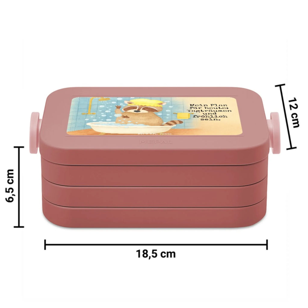 MEPAL Bentobox Waschbär Design Bentobox, Lunchbox, Brotdose, Tiermotive, Gute Laune, lustige Sprüche, Tiere, Plan, Waschbär, Tagträumen, waschen, Fröhlich, Seifenblasen