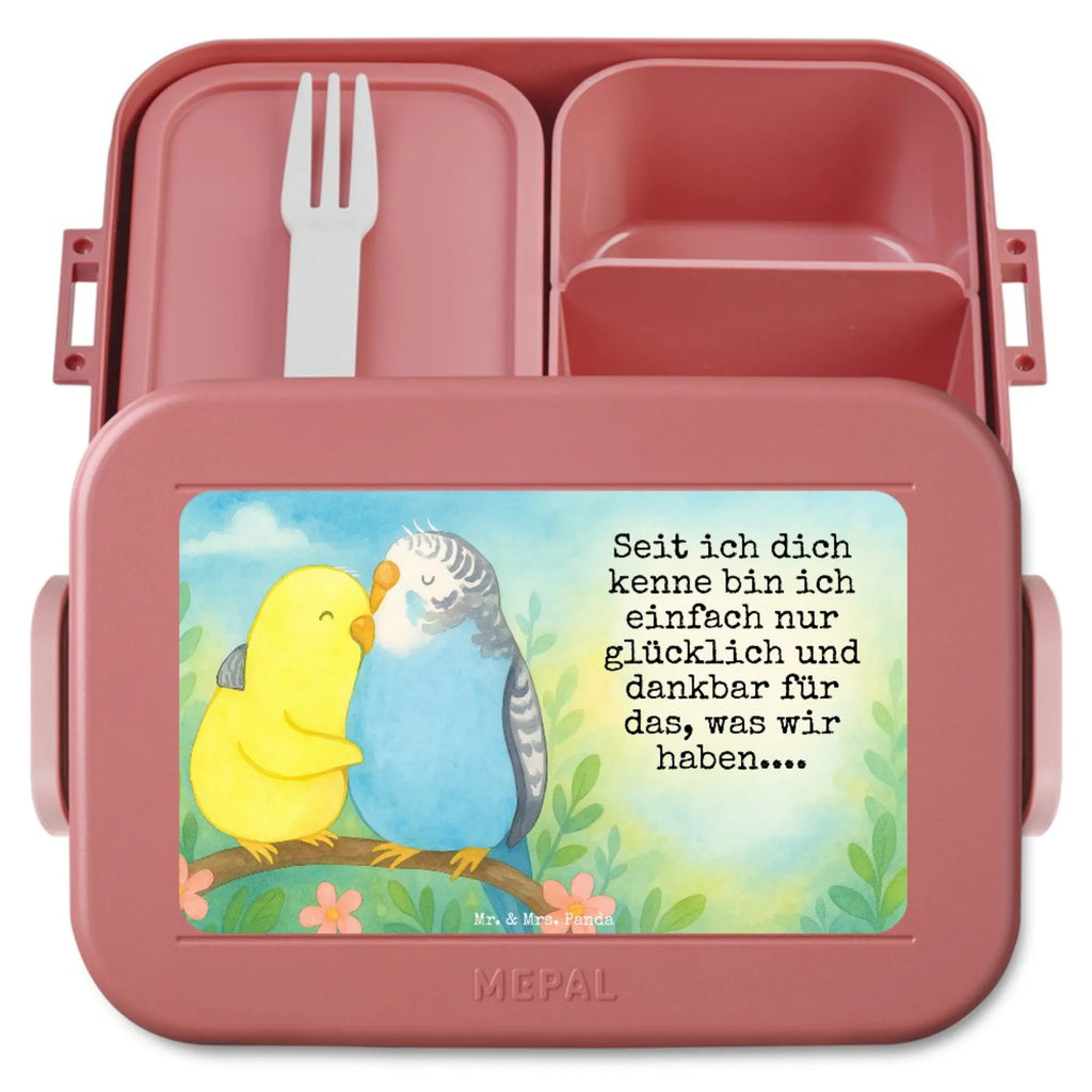 MEPAL Bentobox Wellensittich Liebe Design Bentobox, Brotdose, Lunchbox, Liebe, Partner, Freund, Freundin, Ehemann, Ehefrau, Heiraten, Verlobung, Heiratsantrag, Liebesgeschenk, Jahrestag, Hocheitstag, Nähe, Vögel, Vertrauen, Kuscheln, Wellensittich