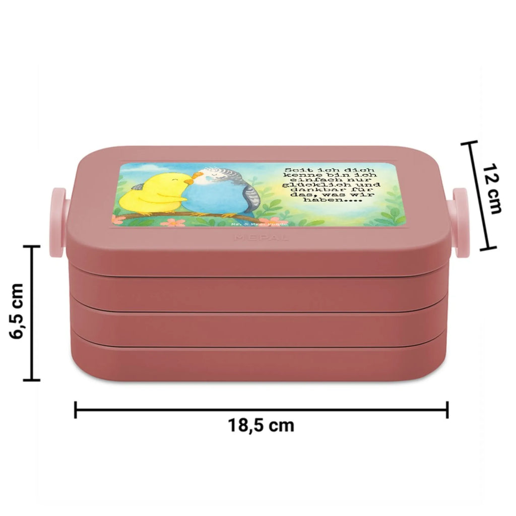 MEPAL Bentobox Wellensittich Liebe Design Bentobox, Brotdose, Lunchbox, Liebe, Partner, Freund, Freundin, Ehemann, Ehefrau, Heiraten, Verlobung, Heiratsantrag, Liebesgeschenk, Jahrestag, Hocheitstag, Nähe, Vögel, Vertrauen, Kuscheln, Wellensittich