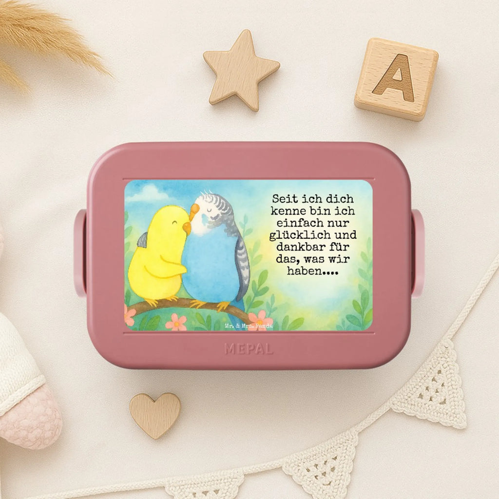 MEPAL Bentobox Wellensittich Liebe Design Bentobox, Brotdose, Lunchbox, Liebe, Partner, Freund, Freundin, Ehemann, Ehefrau, Heiraten, Verlobung, Heiratsantrag, Liebesgeschenk, Jahrestag, Hocheitstag, Nähe, Vögel, Vertrauen, Kuscheln, Wellensittich
