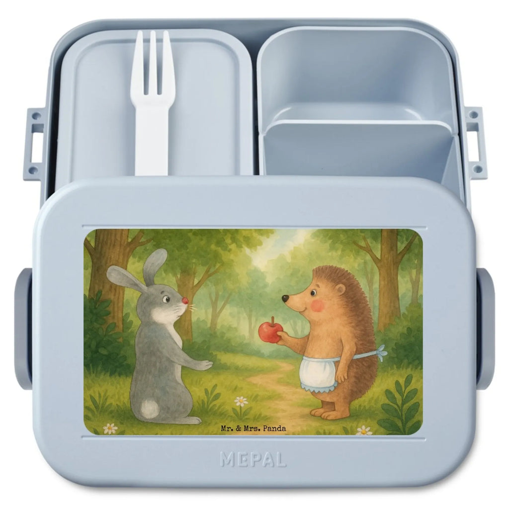 MEPAL Bentobox Hase Igel Design Lunchbox, Brotdose, Bentobox, Tiermotive, Gute Laune, lustige Sprüche, Tiere, Spruch romantisch, Trösten, Liebe Spruch, Igel und Hase, Trennungsschmerz, Herzschmerz, Liebeskummer Geschenk, Hase, Igel