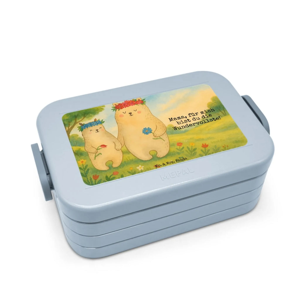 MEPAL Bentobox Bären mit Blumenkranz Design Lunchbox, Brotdose, Bentobox, Familie, Vatertag, Muttertag, Bruder, Schwester, Mama, Papa, Oma, Opa, beste Mutter, Lieblingsmensch, Kind, Mutti, Geschenk Mama. Muttertag, Bär, Family, weltbeste Mama, Mami, Lieblingsmama, Bären, Töchter, Kinder, Tochter, Vorbild, Mutter