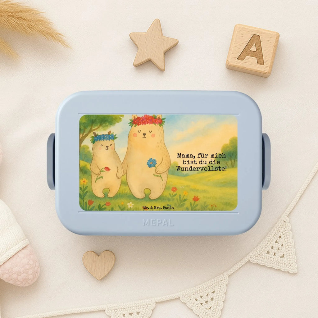 MEPAL Bentobox Bären mit Blumenkranz Design Lunchbox, Brotdose, Bentobox, Familie, Vatertag, Muttertag, Bruder, Schwester, Mama, Papa, Oma, Opa, beste Mutter, Lieblingsmensch, Kind, Mutti, Geschenk Mama. Muttertag, Bär, Family, weltbeste Mama, Mami, Lieblingsmama, Bären, Töchter, Kinder, Tochter, Vorbild, Mutter