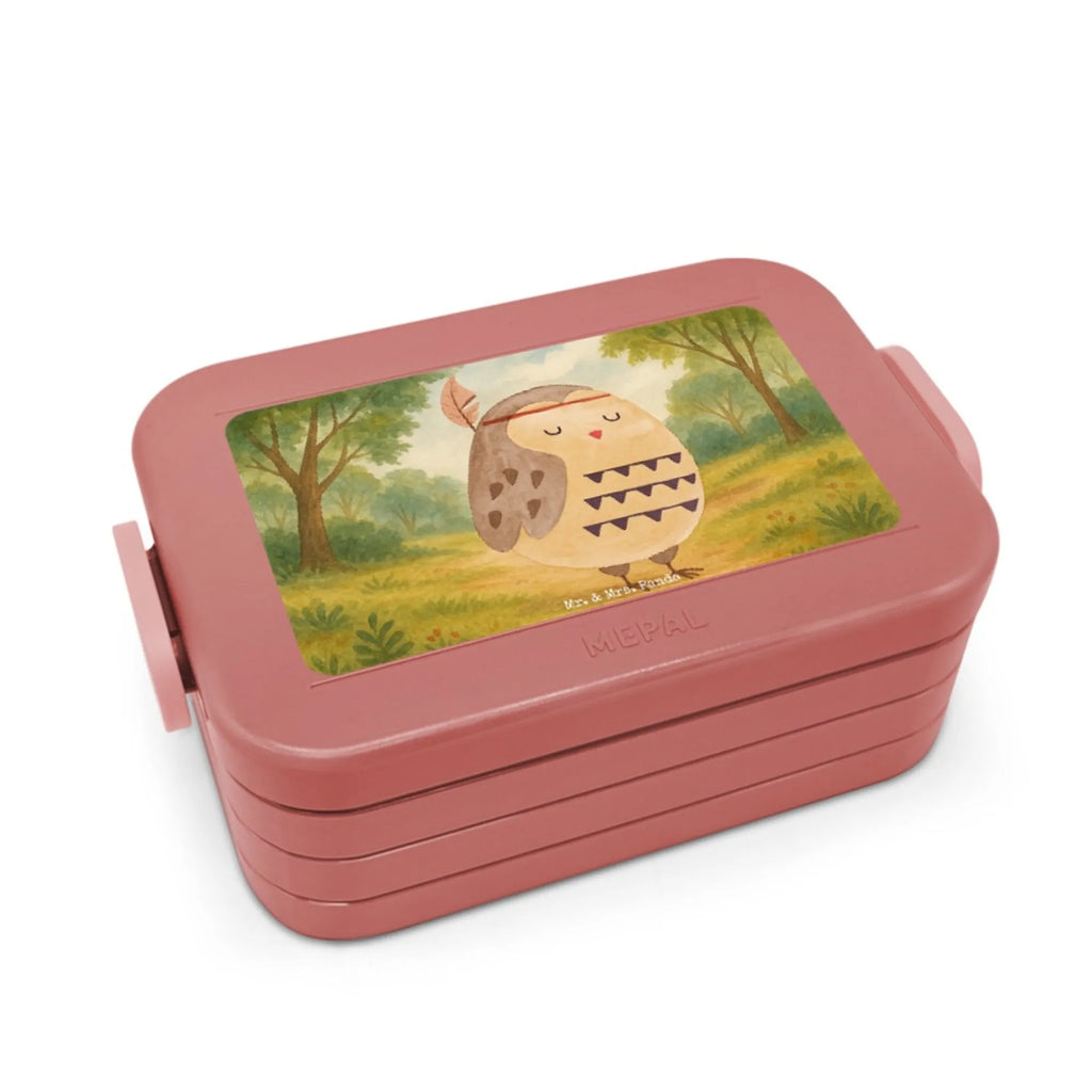 MEPAL Bentobox Eule Federschmuck Design Bentobox, Lunchbox, Brotdose, Eule, Reisespruch, Das Leben ist ein Abenteuer, Owl, Eule Deko, Dekoration, Federschmuck