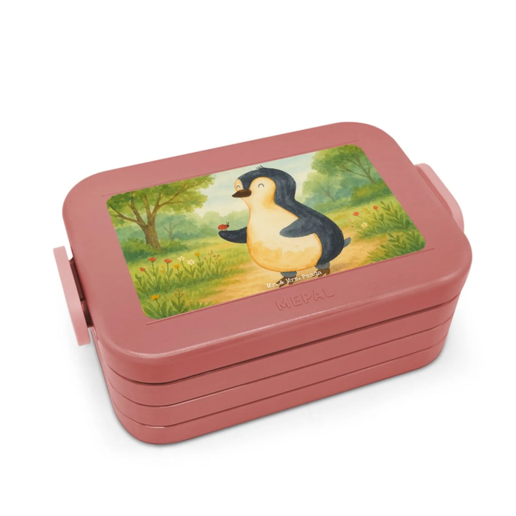 MEPAL Bentobox Pinguin Marienkäfer Design Lunchbox, Bentobox, Brotdose, Pinguin, Lebensfreude, Liebe, Wunder, Freude, Pinguine, Marienkäfer, Glück