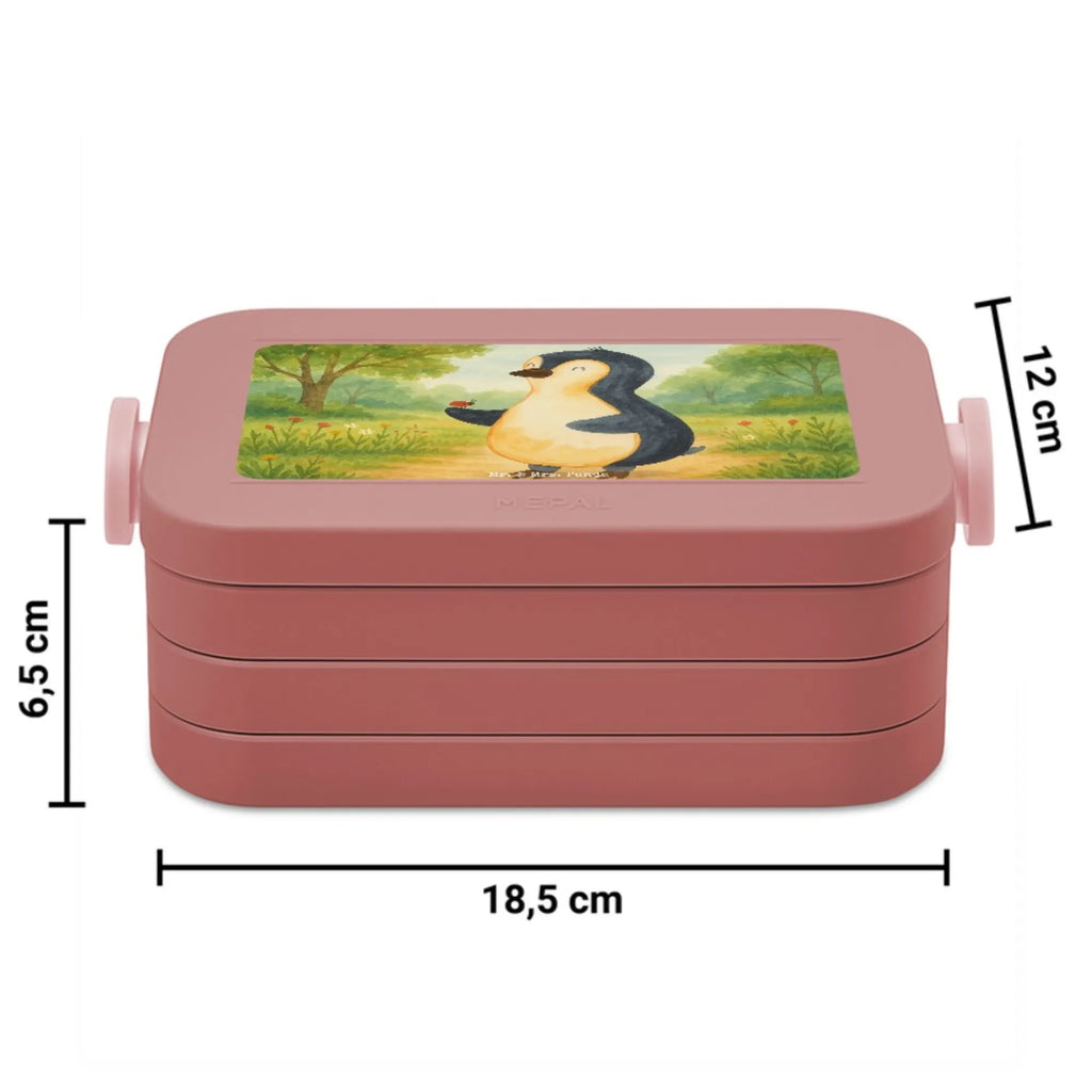 MEPAL Bentobox Pinguin Marienkäfer Design Lunchbox, Bentobox, Brotdose, Pinguin, Lebensfreude, Liebe, Wunder, Freude, Pinguine, Marienkäfer, Glück