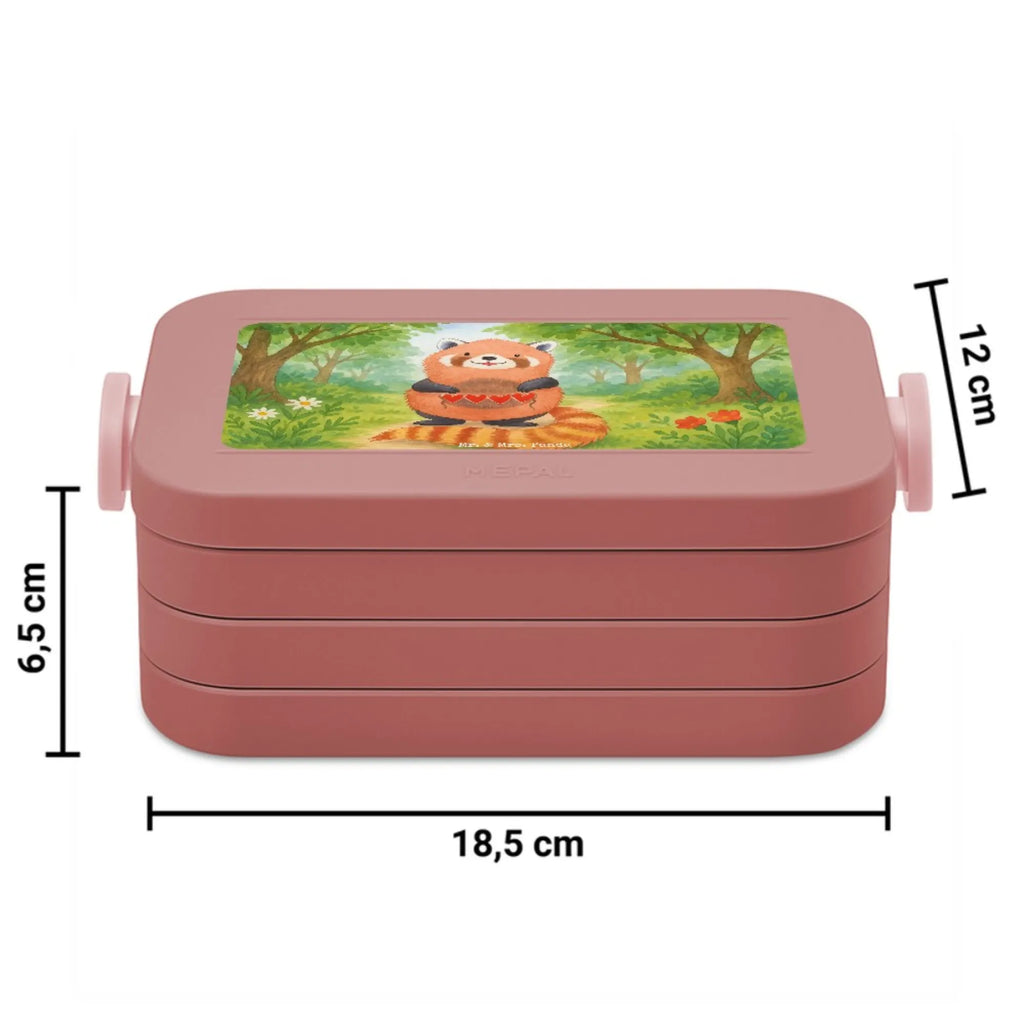 MEPAL Bentobox Roter Panda Design Lunchbox, Bentobox, Brotdose, Tiermotive, Gute Laune, lustige Sprüche, Tiere, Herz, Lieblingsmensch, Liebe, Panda, Rot, Liebling