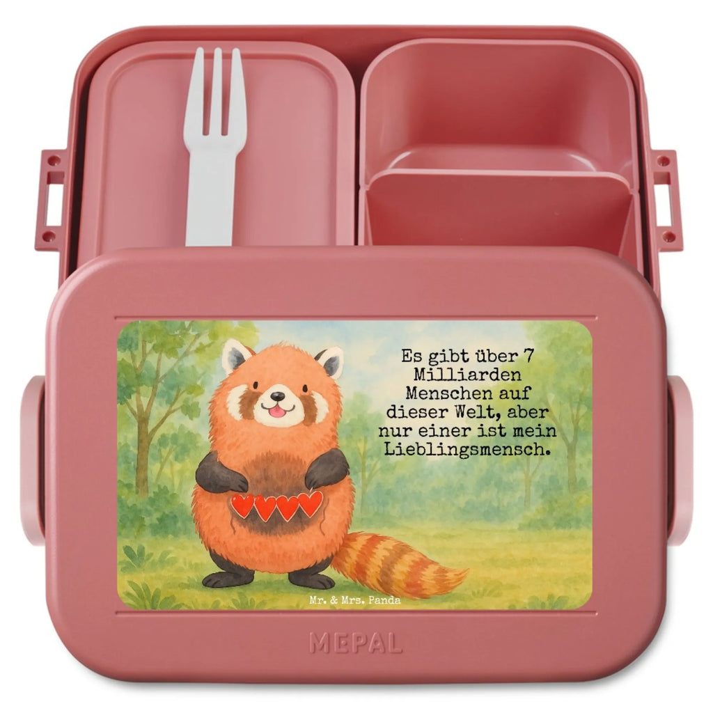 MEPAL Bentobox Roter Panda Design Lunchbox, Bentobox, Brotdose, Tiermotive, Gute Laune, lustige Sprüche, Tiere, Herz, Lieblingsmensch, Liebe, Panda, Rot, Liebling