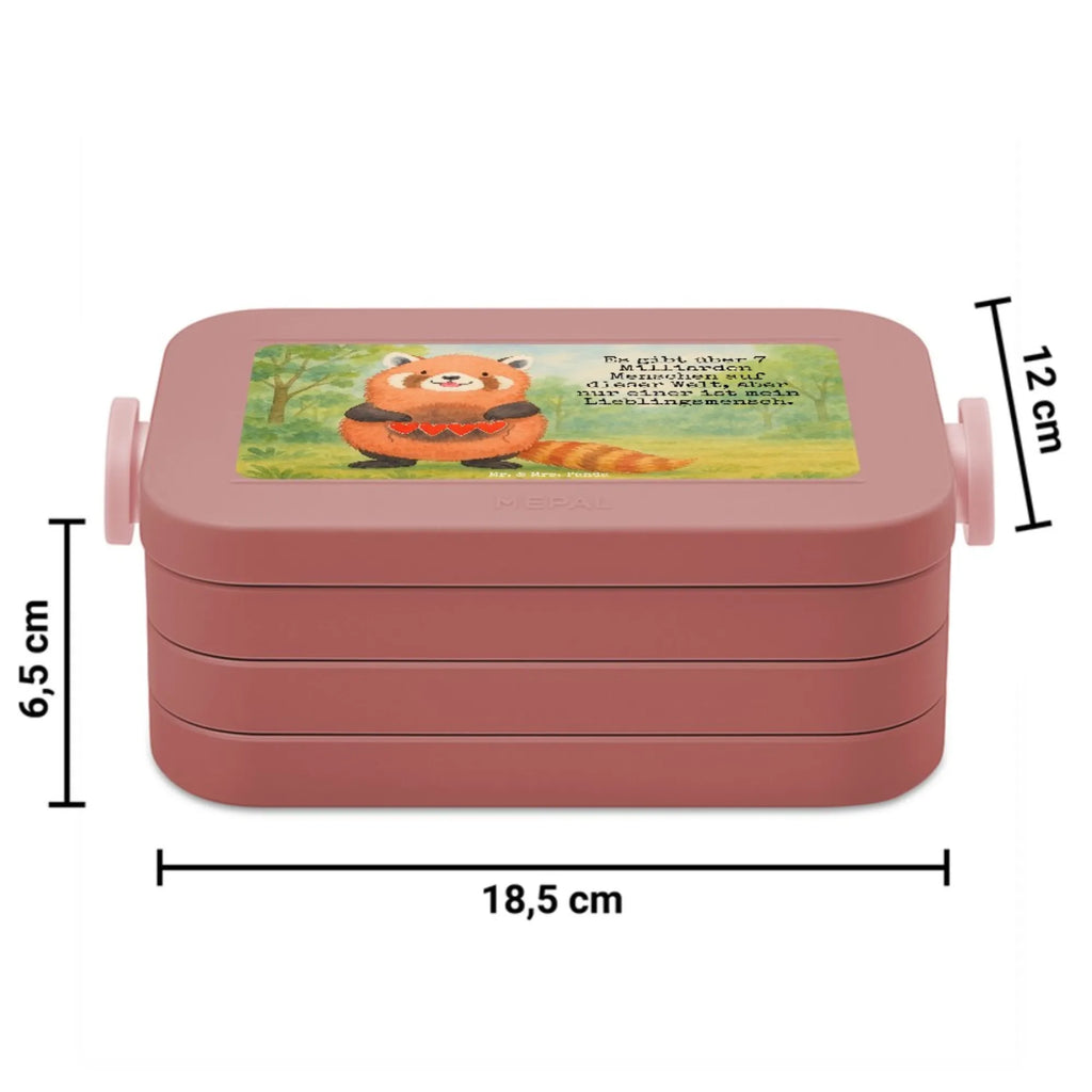 MEPAL Bentobox Roter Panda Design Lunchbox, Bentobox, Brotdose, Tiermotive, Gute Laune, lustige Sprüche, Tiere, Herz, Lieblingsmensch, Liebe, Panda, Rot, Liebling