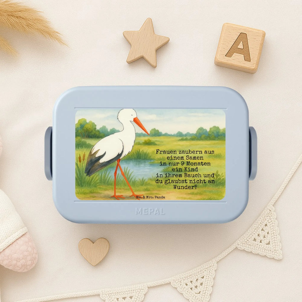 MEPAL Bentobox Storch Design Brotdose, Lunchbox, Bentobox, Tiermotive, Gute Laune, lustige Sprüche, Tiere, Störche, Mutter, Mütter, Baby, Schwangerschaft, Babybauch, Storch, Schwanger, Mutter werden, Geburt