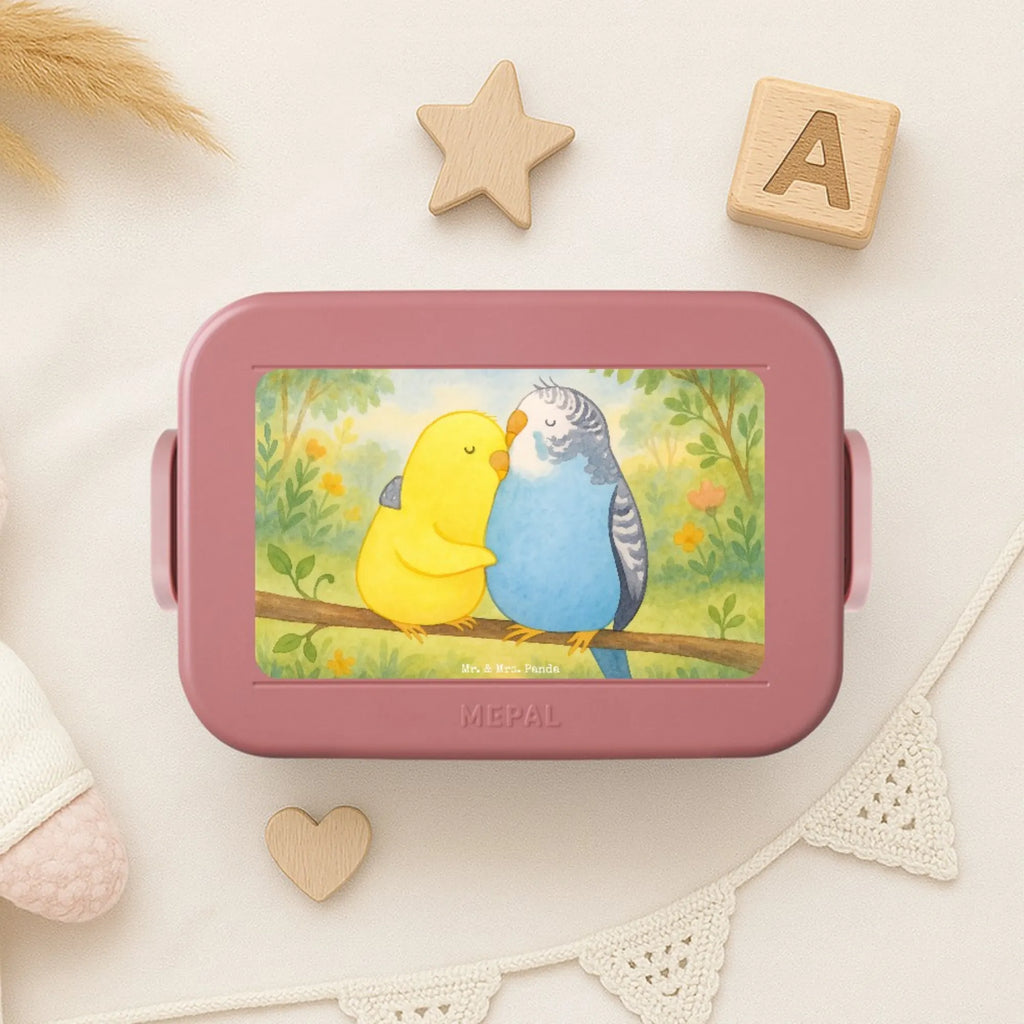 MEPAL Bentobox Wellensittich Liebe Design Bentobox, Brotdose, Lunchbox, Liebe, Partner, Freund, Freundin, Ehemann, Ehefrau, Heiraten, Verlobung, Heiratsantrag, Liebesgeschenk, Jahrestag, Hocheitstag, Nähe, Vögel, Vertrauen, Kuscheln, Wellensittich