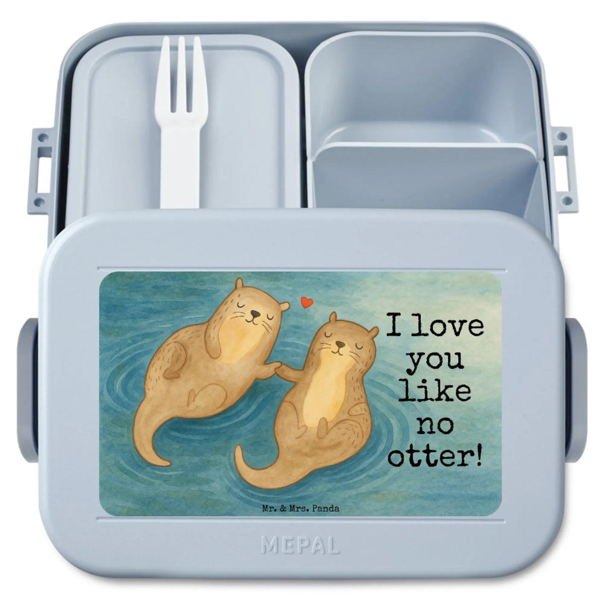 MEPAL Bentobox Otter Hände halten Design Bento Box, Lunchbox, Snackdose, Essensbox, Lebensmittelbehälter, Jausenbox, Bentobox, Essensbehälter, Vesperbox, Frischhaltedose, Meal Prep Box, Bento-Brotdose, Snackbox, Fischotter, Otter, Seeotter, Otter Seeotter See Otter