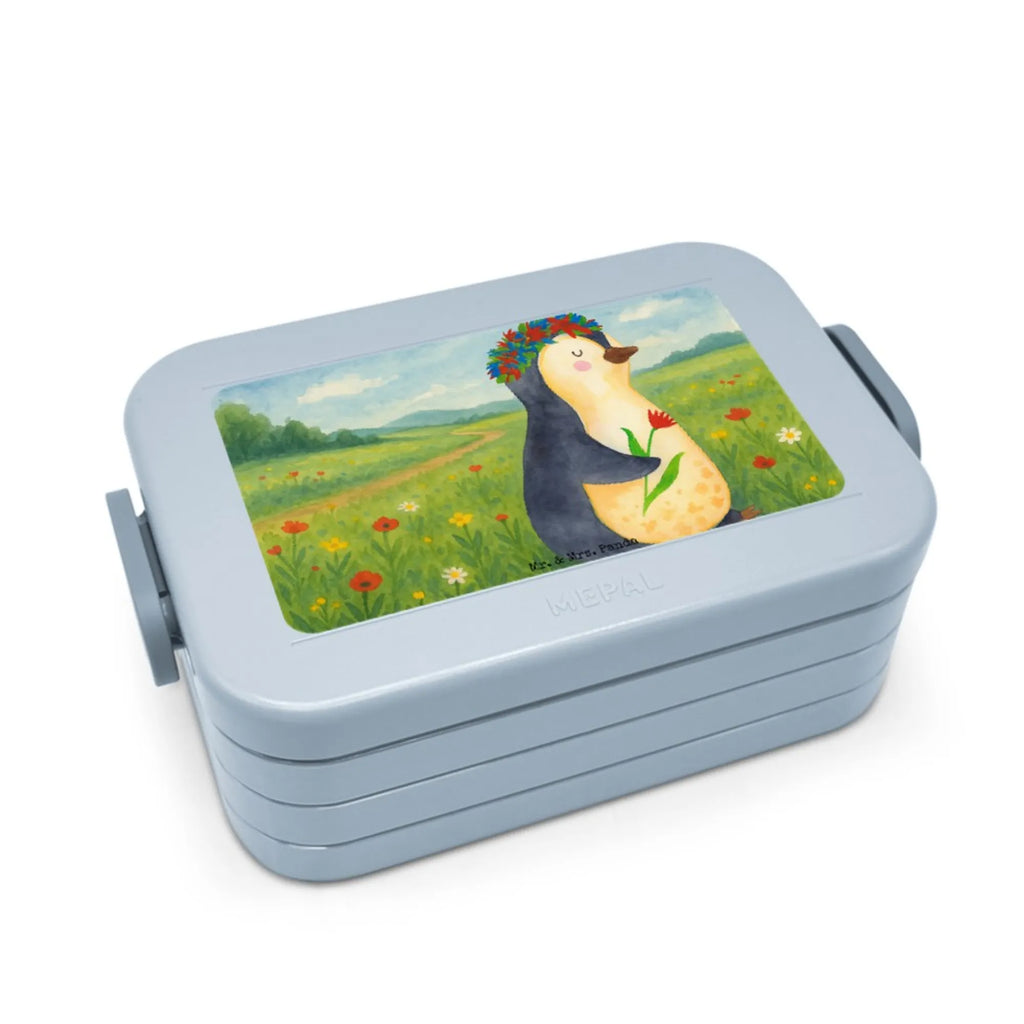 MEPAL Bentobox Pinguin Blumen Design Lunchbox, Bentobox, Brotdose, Pinguin, Universum, Liebeskummer, Leben, Motivation, Wünsche, Ziele, Lebenslust, Lebensziele, Blumenkranz, Pinguine, Geschenkidee