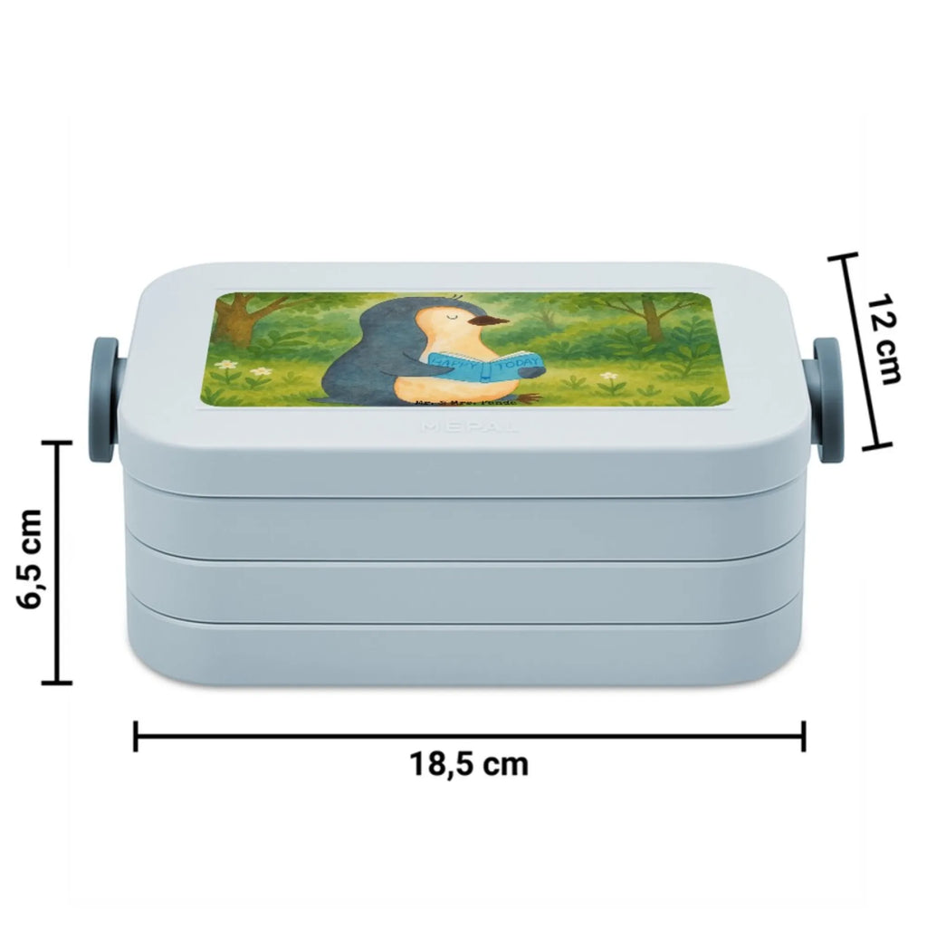 MEPAL Bentobox Pinguin Buch Design Lunchbox, Bentobox, Brotdose, Pinguin, Urlaub, Bücherwurm, Nichtstun, Ferien, Pinguine, Lesen, Faulenzen, Freizeit, Buch