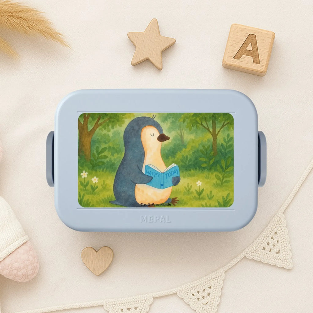 MEPAL Bentobox Pinguin Buch Design Lunchbox, Bentobox, Brotdose, Pinguin, Urlaub, Bücherwurm, Nichtstun, Ferien, Pinguine, Lesen, Faulenzen, Freizeit, Buch