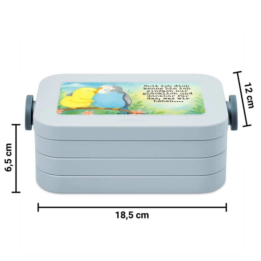 MEPAL Bentobox Wellensittich Liebe Design Bentobox, Brotdose, Lunchbox, Liebe, Partner, Freund, Freundin, Ehemann, Ehefrau, Heiraten, Verlobung, Heiratsantrag, Liebesgeschenk, Jahrestag, Hocheitstag, Nähe, Vögel, Vertrauen, Kuscheln, Wellensittich