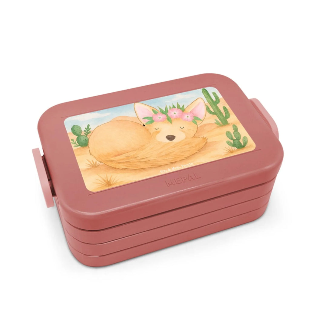 MEPAL Bentobox Wüstenfuchs Blumen Design Lunchbox, Brotdose, Bentobox, Afrika, Wildtiere, Blumen, Blumenkranz, Glücklich, Wüstenfuchs, Wüste