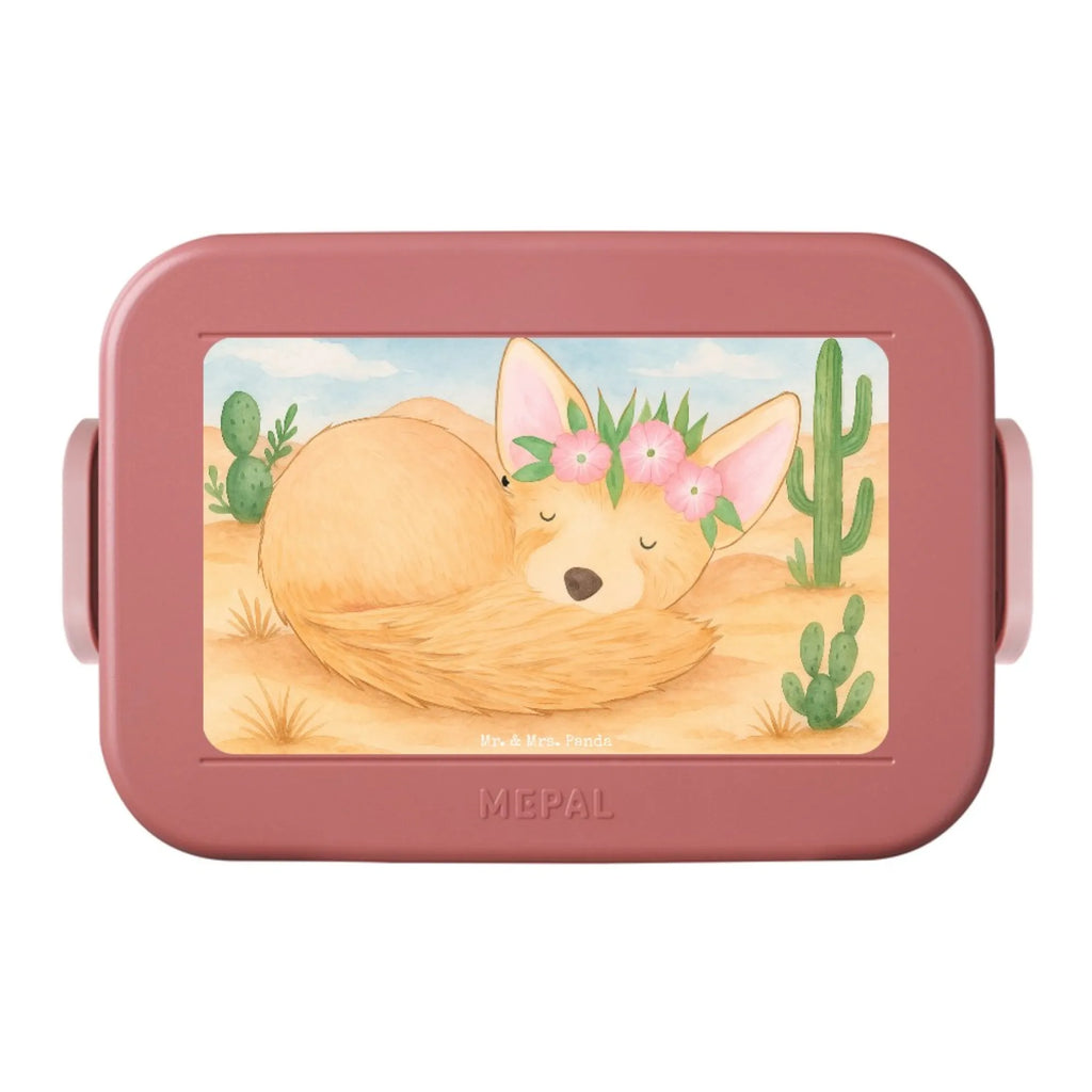 MEPAL Bentobox Wüstenfuchs Blumen Design Lunchbox, Brotdose, Bentobox, Afrika, Wildtiere, Blumen, Blumenkranz, Glücklich, Wüstenfuchs, Wüste