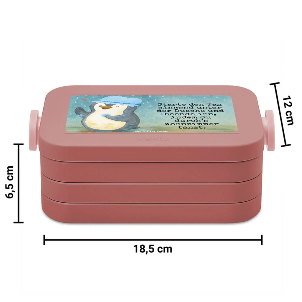 MEPAL Bentobox Pinguin Duschen Design Brotdose, Lunchbox, Bentobox, Pinguin, Dusche, Pinguine, glücklich sein, Neuanfang, Motivation, Lebensmotto, duschen, Neustart