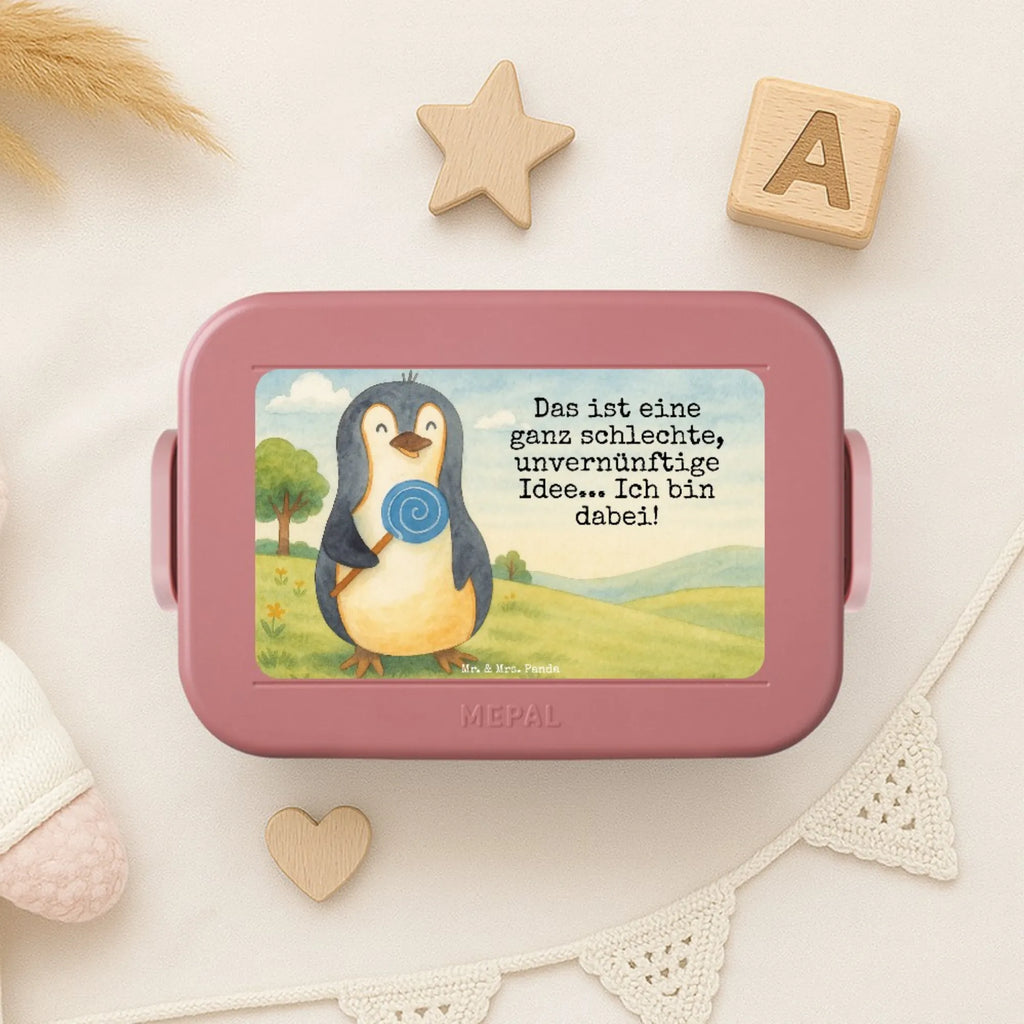 MEPAL Bentobox Pinguin Lolli Design Brotdose, Lunchbox, Bentobox, Pinguin, Lolli, Rebell, Süßigkeiten, Blödsinn, Ganove, Gauner, Rabauke, Spruch, Pinguine