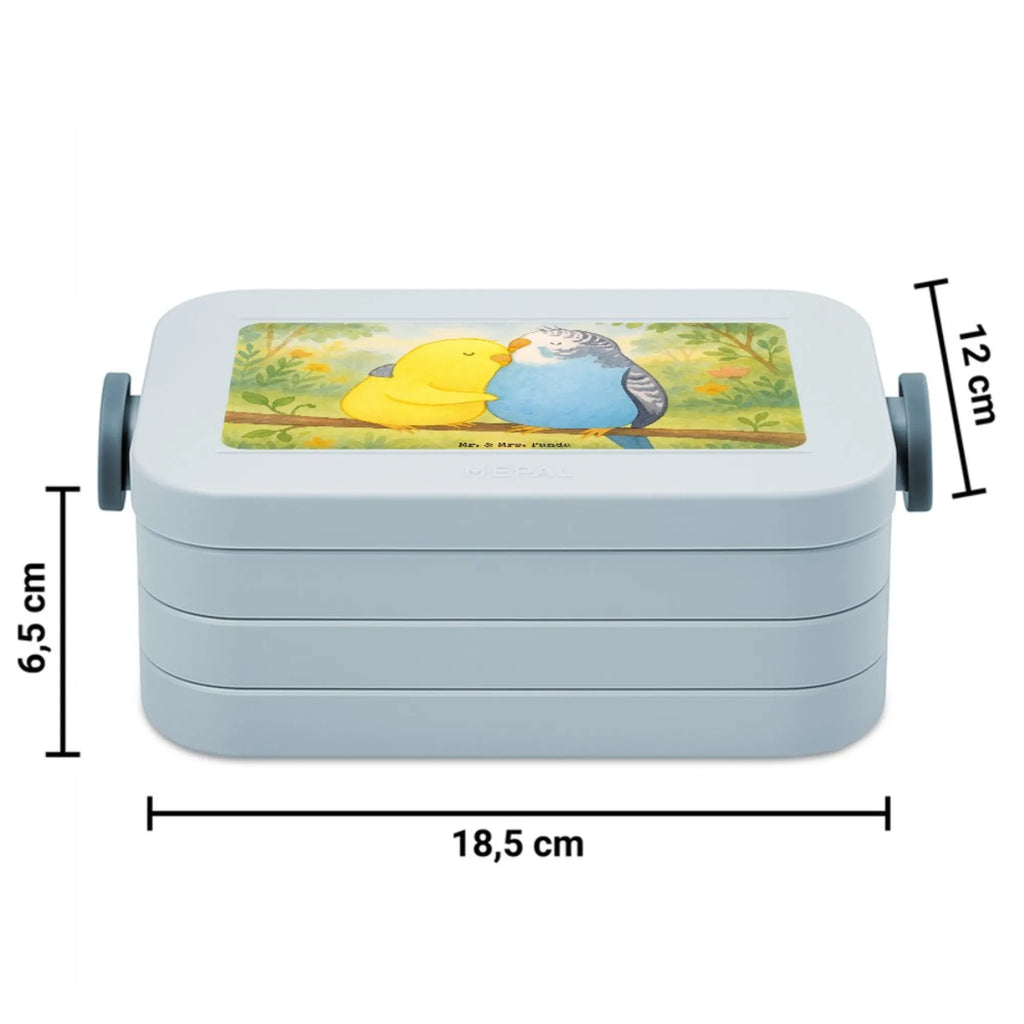 MEPAL Bentobox Wellensittich Liebe Design Bentobox, Brotdose, Lunchbox, Liebe, Partner, Freund, Freundin, Ehemann, Ehefrau, Heiraten, Verlobung, Heiratsantrag, Liebesgeschenk, Jahrestag, Hocheitstag, Nähe, Vögel, Vertrauen, Kuscheln, Wellensittich