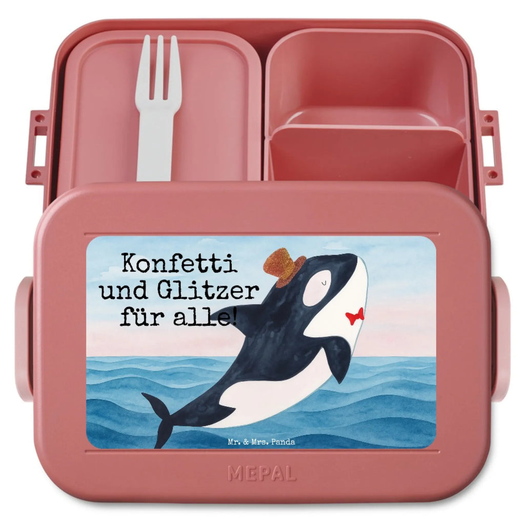 MEPAL Bentobox Orca Zylinder Design Brotdose, Lunchbox, Bentobox, Meerestiere, Meer, Urlaub, Glückwunsch, Glitter, Feier, Orca, Konfetti, Glitzer, Geburtstag, Fest, Fete, Narwal