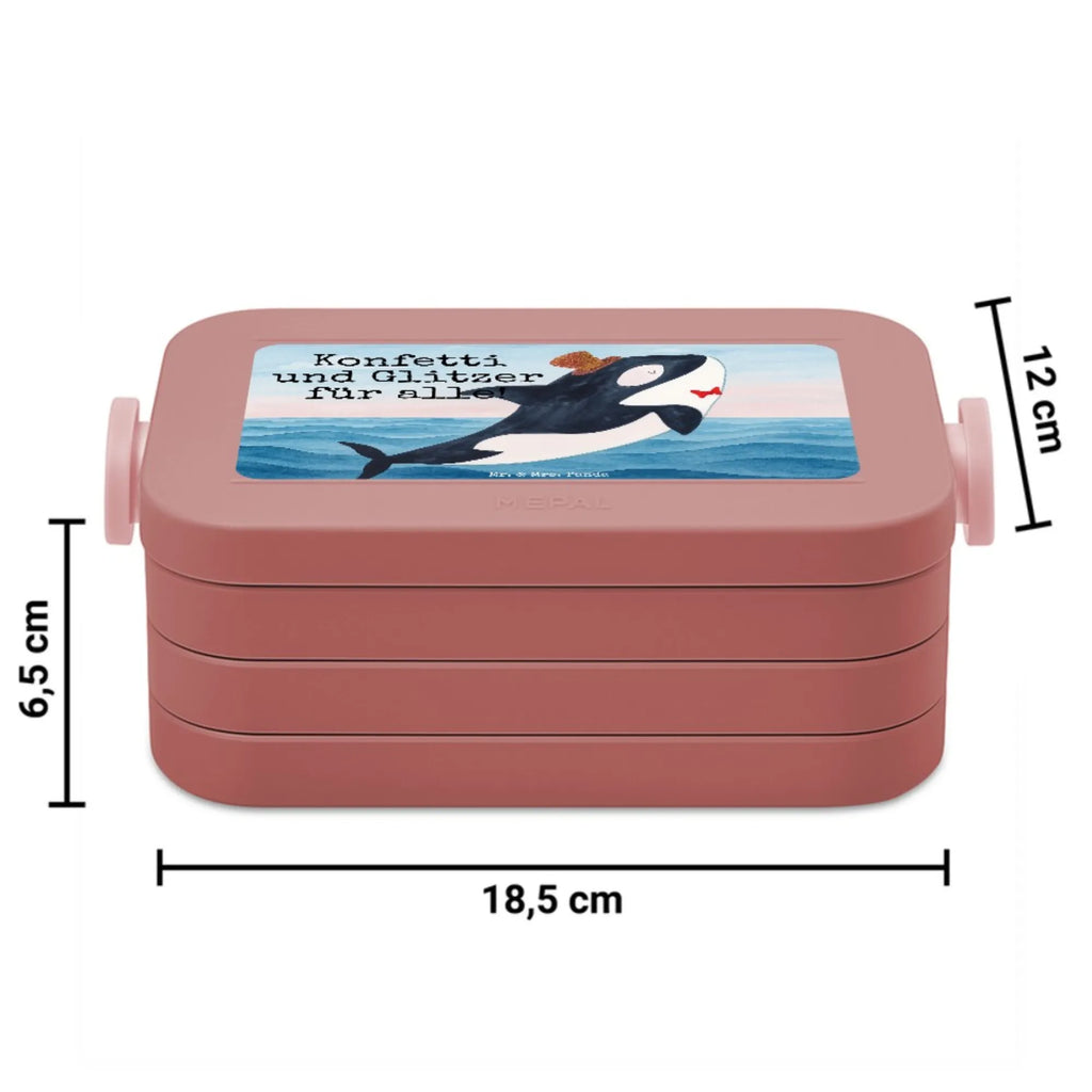 MEPAL Bentobox Orca Zylinder Design Brotdose, Lunchbox, Bentobox, Meerestiere, Meer, Urlaub, Glückwunsch, Glitter, Feier, Orca, Konfetti, Glitzer, Geburtstag, Fest, Fete, Narwal
