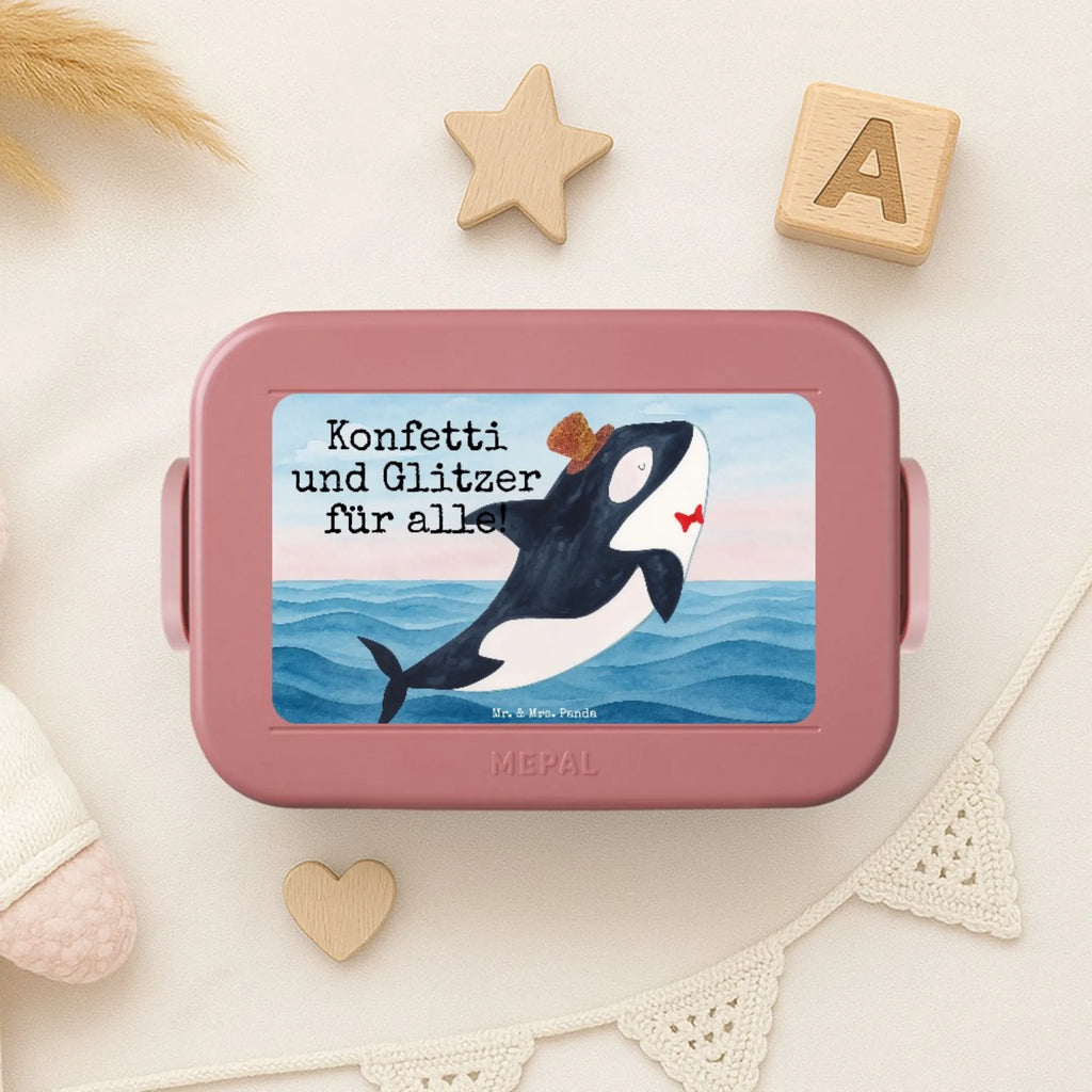 MEPAL Bentobox Orca Zylinder Design Brotdose, Lunchbox, Bentobox, Meerestiere, Meer, Urlaub, Glückwunsch, Glitter, Feier, Orca, Konfetti, Glitzer, Geburtstag, Fest, Fete, Narwal