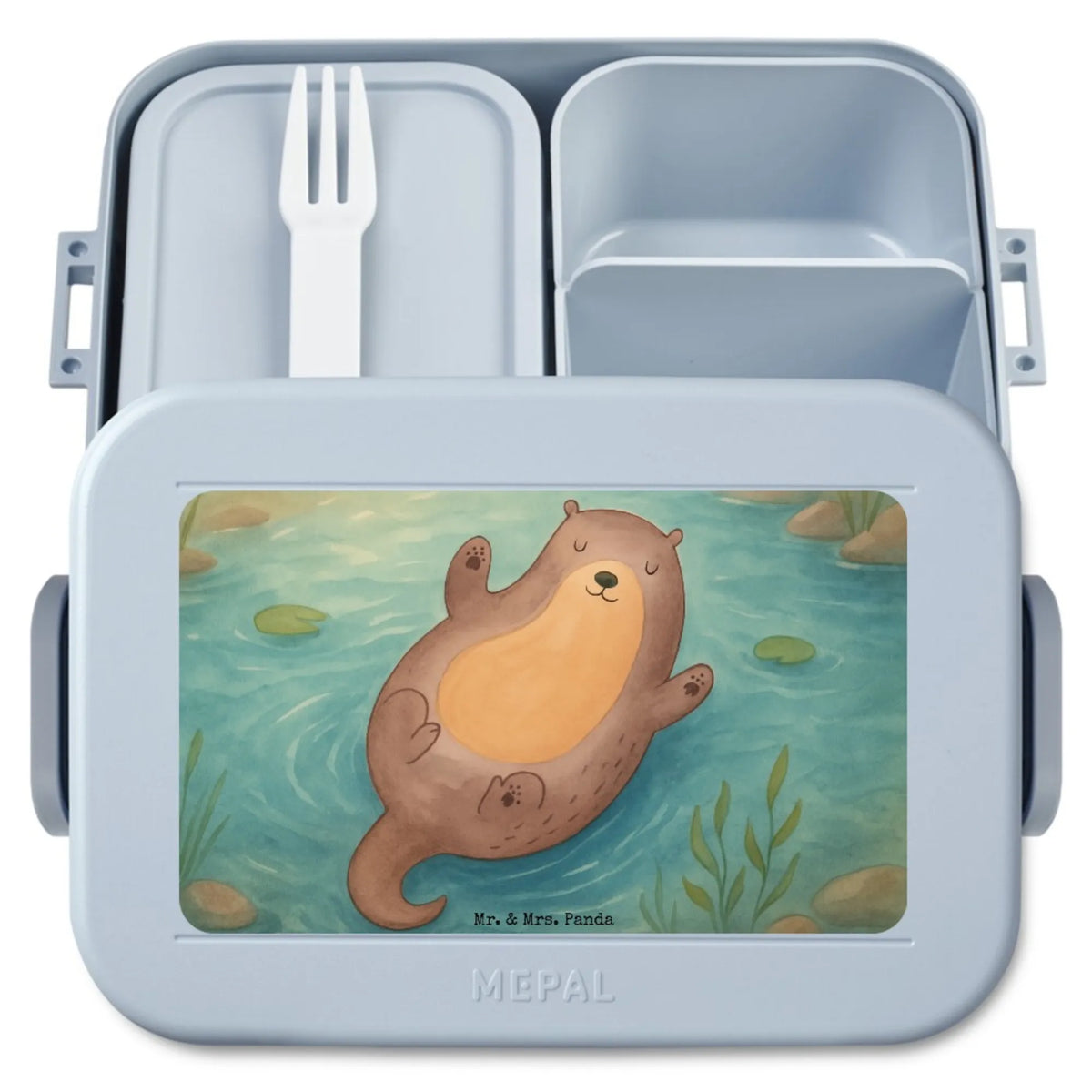 MEPAL Bentobox Otter Umarmen Design Snackdose, Meal Prep Box, Bento Box, Jausenbox, Essensbehälter, Frischhaltedose, Vesperbox, Essensbox, Snackbox, Bento-Brotdose, Lebensmittelbehälter, Bentobox, Lunchbox, Otter, Fischotter, Seeotter, Otter Seeotter See Otter