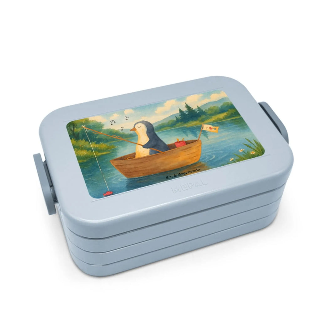 MEPAL Bentobox Pinguin Angelboot Design Bentobox, Brotdose, Lunchbox, Pinguin, Angeln, genießen, Geschenkidee Liebeskummer, Neustart, Boot, Scheidung, Motivation, Neuanfang, Pinguine, Lebenslust, Angelboot, Trennung, Leben