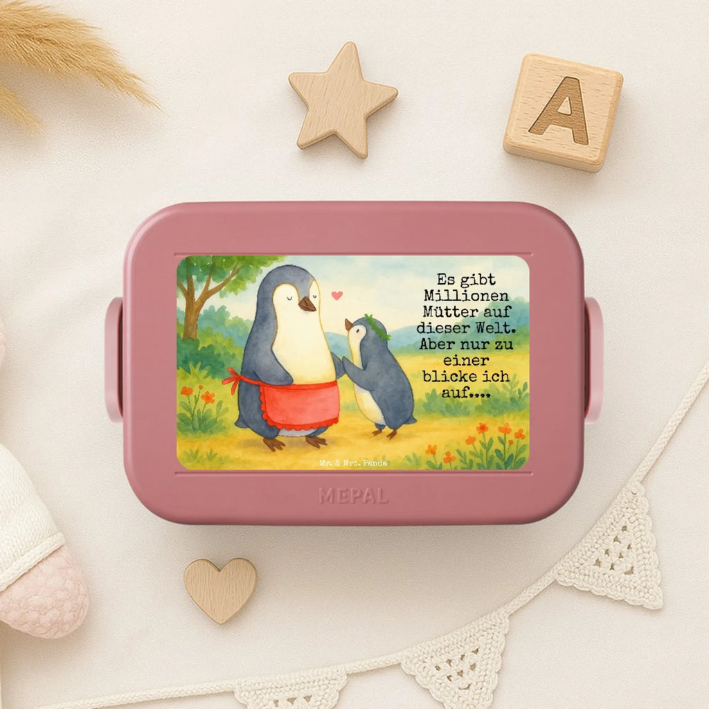 MEPAL Bentobox Pinguin mit Kind Design Brotdose, Lunchbox, Bentobox, Familie, Vatertag, Muttertag, Bruder, Schwester, Mama, Papa, Oma, Opa, Mami, Mutti, Geburststag, Mutter, Geschenk