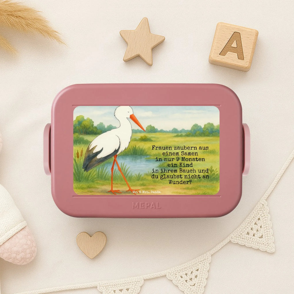 MEPAL Bentobox Storch Design Brotdose, Lunchbox, Bentobox, Tiermotive, Gute Laune, lustige Sprüche, Tiere, Störche, Mutter, Mütter, Baby, Schwangerschaft, Babybauch, Storch, Schwanger, Mutter werden, Geburt