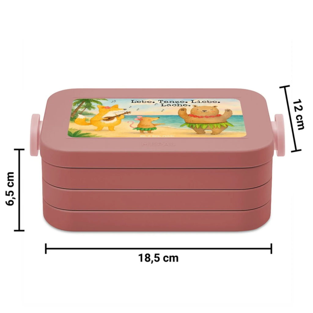 MEPAL Bentobox Waldtiere Aloha Design Brotdose, Lunchbox, Bentobox, Tiermotive, Gute Laune, lustige Sprüche, Tiere, Wald, Tanzen, Leben, Hase, Lachen, Aloha, Waldtiere, Bär, Igel, Musik
