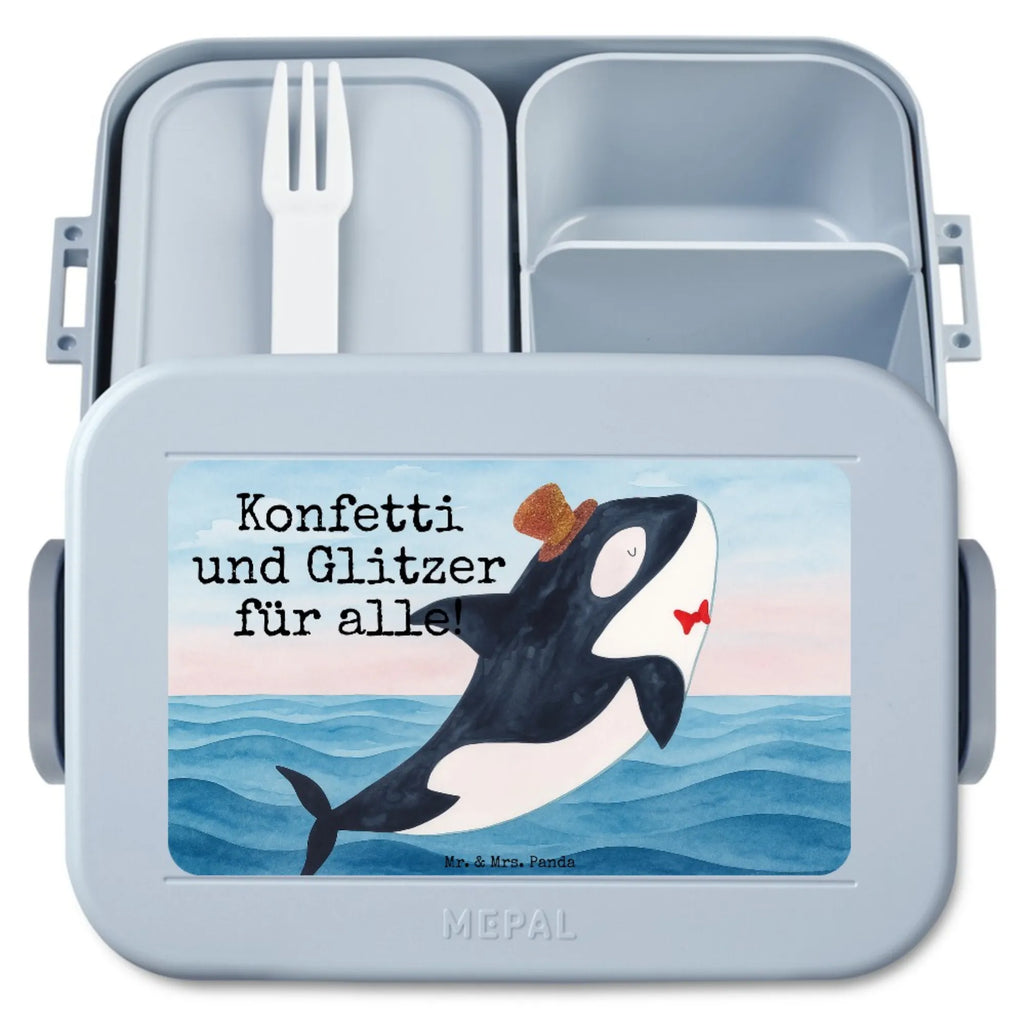 MEPAL Bentobox Orca Zylinder Design Brotdose, Lunchbox, Bentobox, Meerestiere, Meer, Urlaub, Glückwunsch, Glitter, Feier, Orca, Konfetti, Glitzer, Geburtstag, Fest, Fete, Narwal