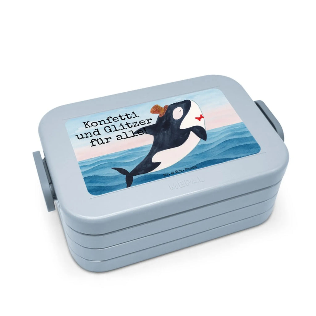 MEPAL Bentobox Orca Zylinder Design Brotdose, Lunchbox, Bentobox, Meerestiere, Meer, Urlaub, Glückwunsch, Glitter, Feier, Orca, Konfetti, Glitzer, Geburtstag, Fest, Fete, Narwal