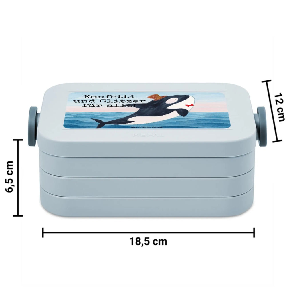 MEPAL Bentobox Orca Zylinder Design Brotdose, Lunchbox, Bentobox, Meerestiere, Meer, Urlaub, Glückwunsch, Glitter, Feier, Orca, Konfetti, Glitzer, Geburtstag, Fest, Fete, Narwal