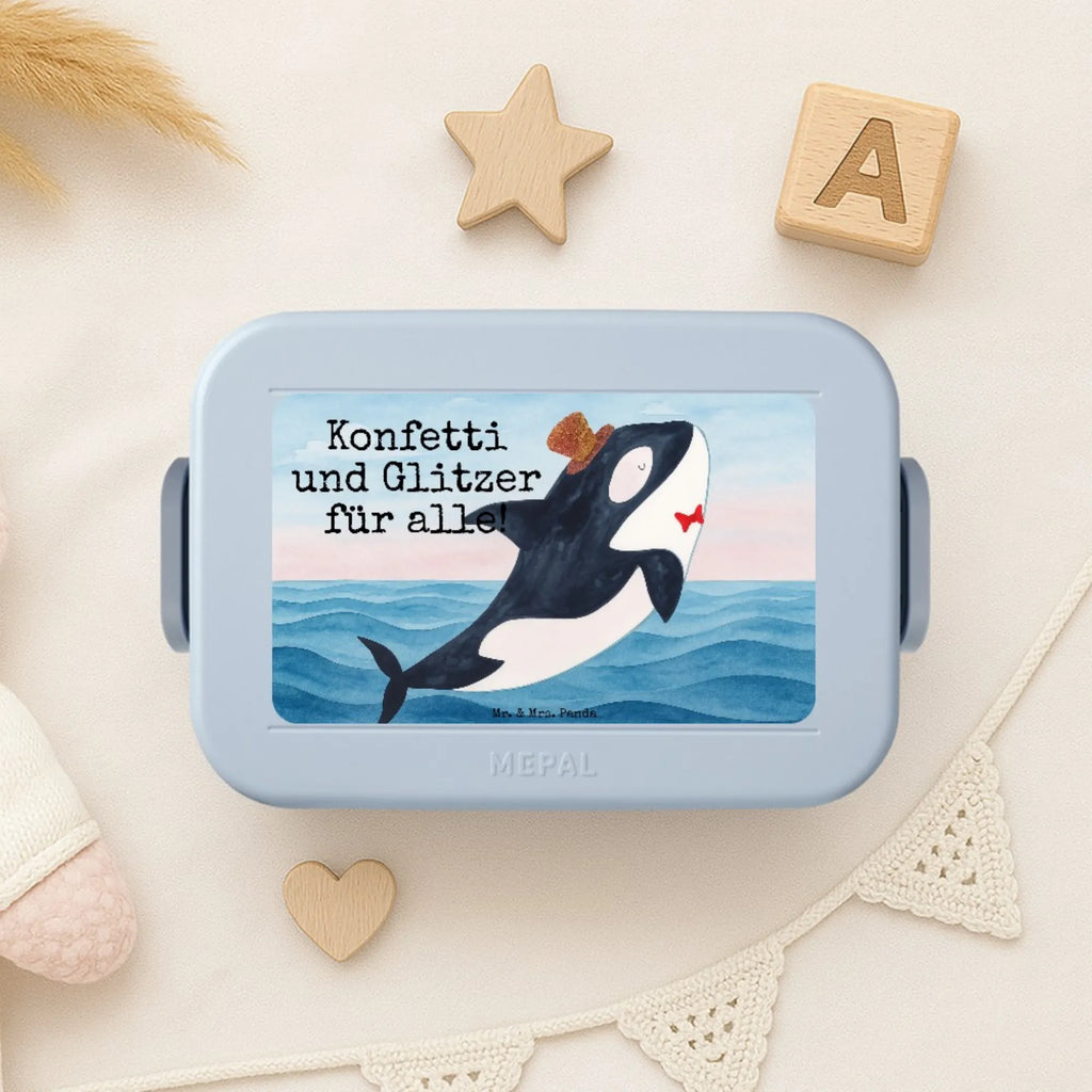 MEPAL Bentobox Orca Zylinder Design Brotdose, Lunchbox, Bentobox, Meerestiere, Meer, Urlaub, Glückwunsch, Glitter, Feier, Orca, Konfetti, Glitzer, Geburtstag, Fest, Fete, Narwal