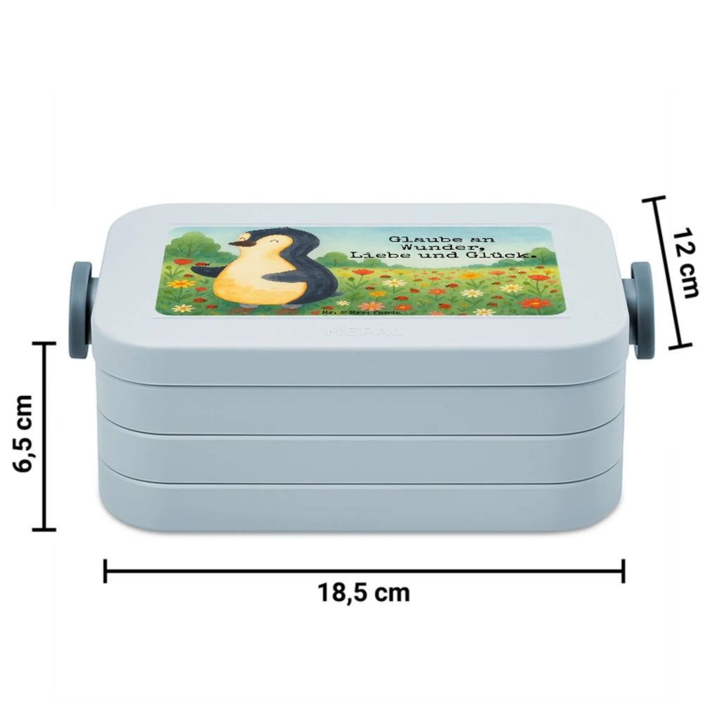 MEPAL Bentobox Pinguin Marienkäfer Design Lunchbox, Bentobox, Brotdose, Pinguin, Lebensfreude, Liebe, Wunder, Freude, Pinguine, Marienkäfer, Glück