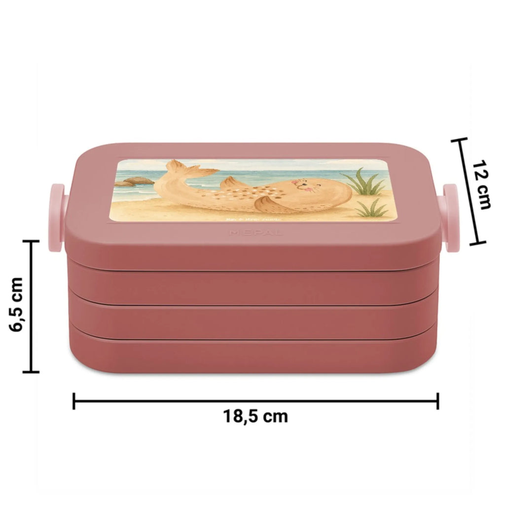 MEPAL Bentobox Robbe Liegen Design Lunchbox, Bentobox, Brotdose, Tiermotive, Gute Laune, lustige Sprüche, Tiere, Robben, Ostsee, Strand, Meerestier, Seehund, Freude, Lachen, Robbe, Nordsee