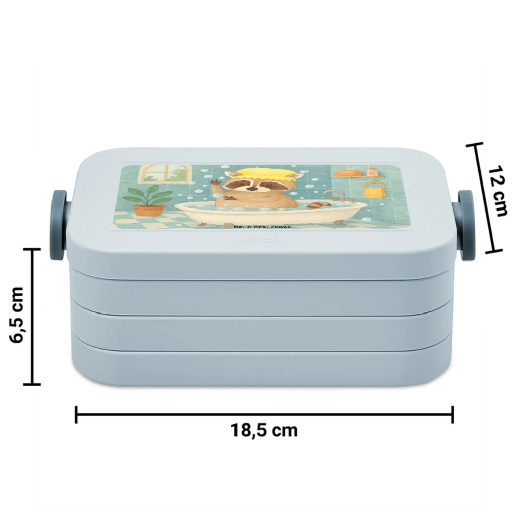 MEPAL Bentobox Waschbär Design Bentobox, Lunchbox, Brotdose, Tiermotive, Gute Laune, lustige Sprüche, Tiere, Plan, Waschbär, Tagträumen, waschen, Fröhlich, Seifenblasen