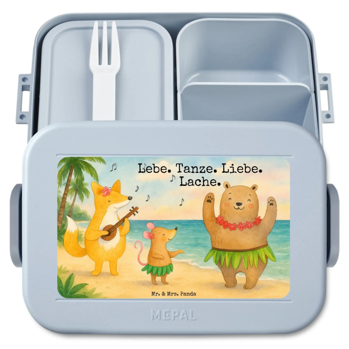 MEPAL Bentobox Waldtiere Aloha Design Essensbox, Frischhaltedose, Lebensmittelbehälter, Lunchbox, Snackbox, Jausenbox, Bentobox, Essensbehälter, Snackdose, Meal Prep Box, Bento Box, Bento-Brotdose, Vesperbox, Gute Laune, Tiermotive, Lustige Sprüche, Tiere, Musik, Lachen, Hase, Tanzen, Igel, Aloha, Waldtiere, Leben, Bär, Wald