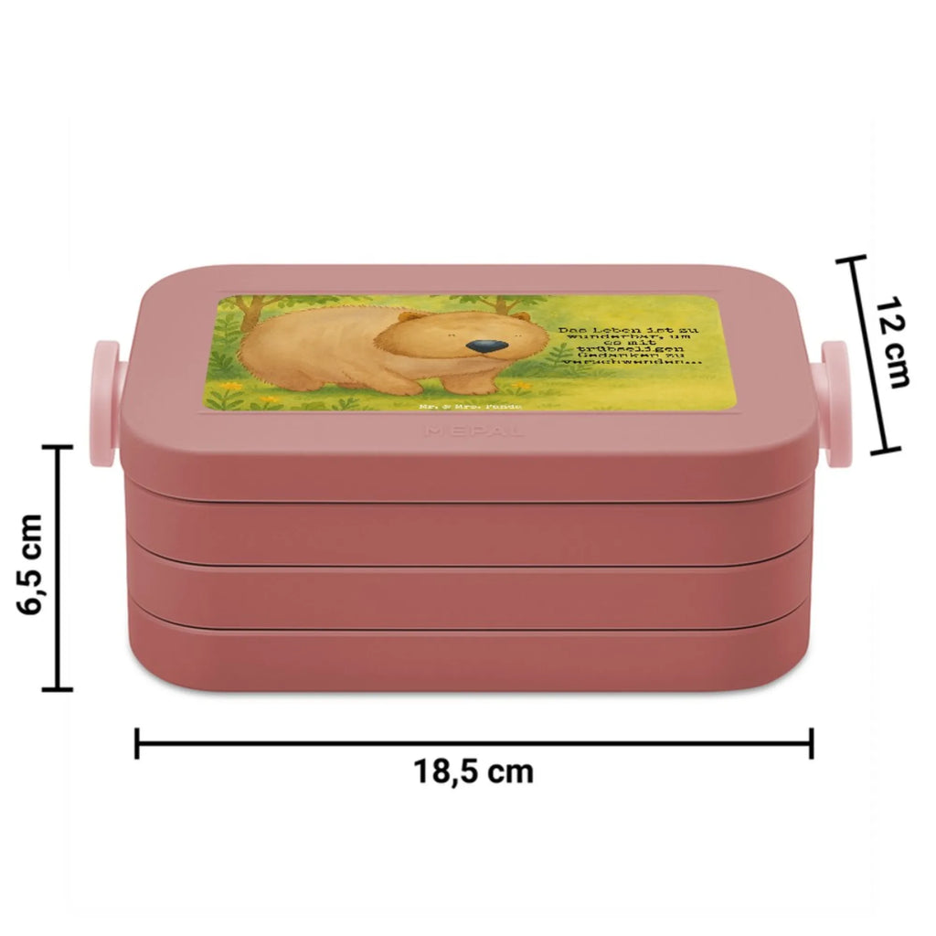 MEPAL Bentobox Wombat Design Brotdose, Lunchbox, Bentobox, Tiermotive, Gute Laune, lustige Sprüche, Tiere, Australien, Das Leben ist schön, Motivation, Spruch, Wombat